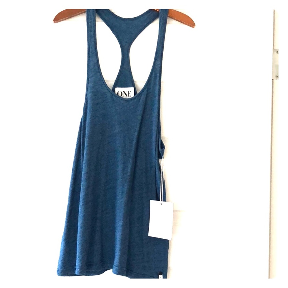 One Teaspoon NWT Navy Oversized Racerback Tank XS